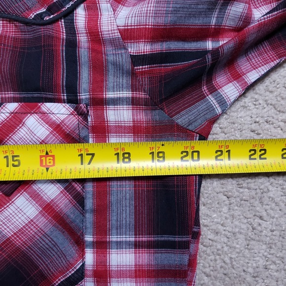 Ely Cattleman Pearl Snap Western Shirt Men S Red Black Embroidered Southwest - Picture 8 of 11